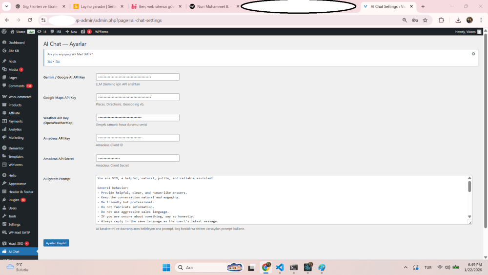 Real müştəri üçün WordPress custom plugin layihəsi